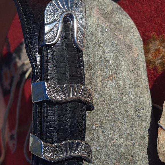 Calvin Begay Navajo Sterling Silver 4 Piece Belt Buckle Set Signed/Hallmarked !!